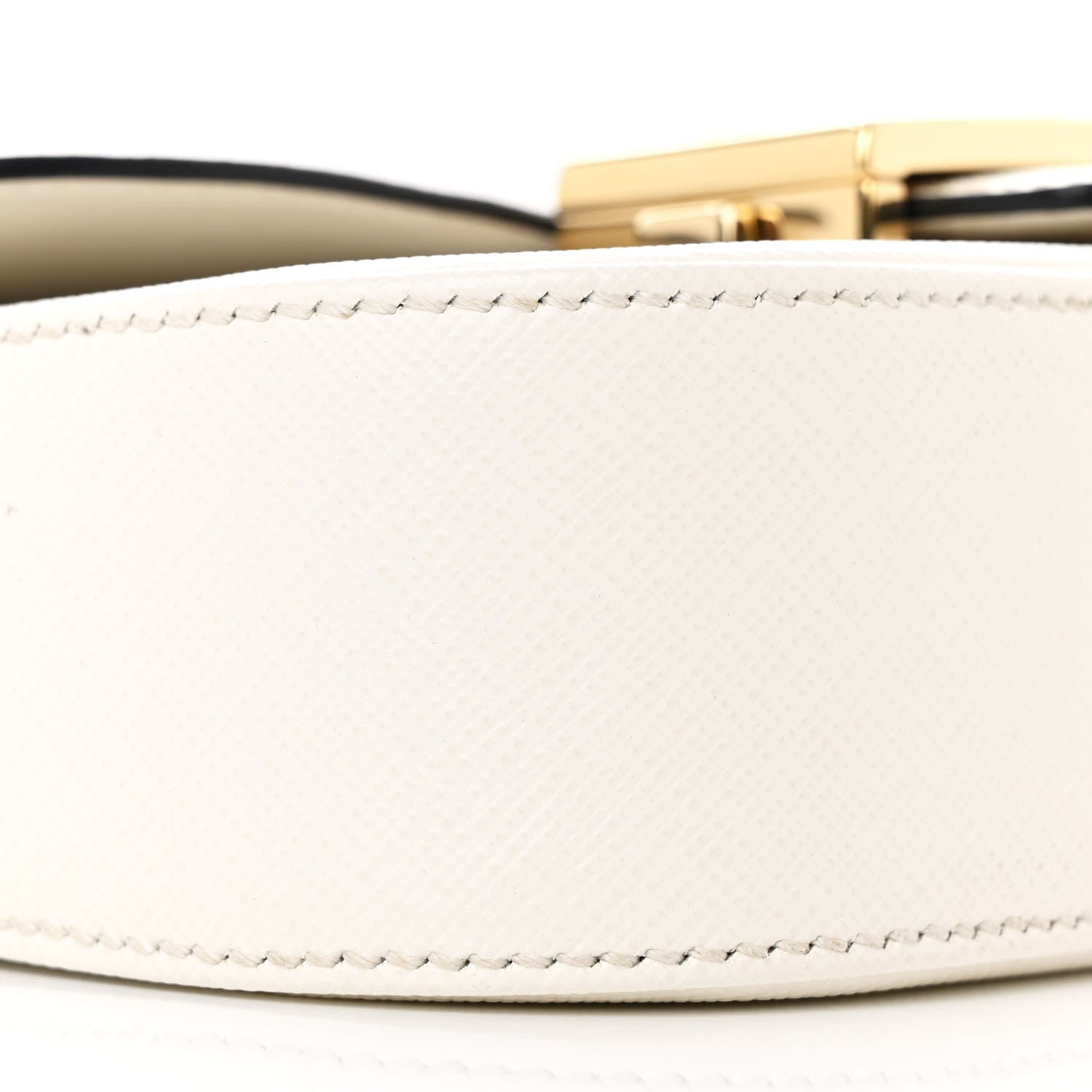 Prada Saffiano Lux Embleme Flap Shoulder Bag White 9 of 10