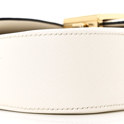 Prada Saffiano Lux Embleme Flap Shoulder Bag White 9 of 10