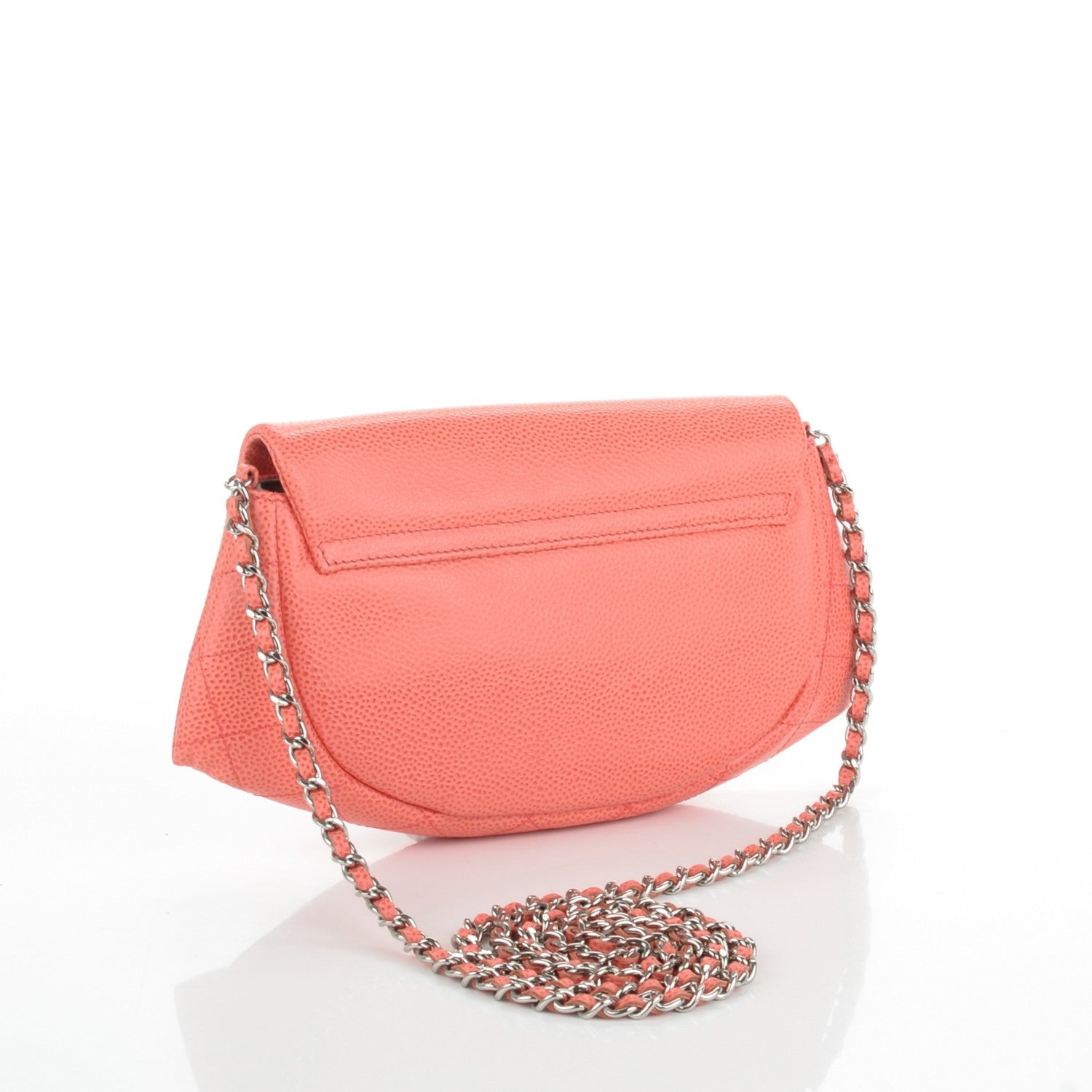 Chanel Caviar Half Moon Wallet On Chain WOC Coral 3 of 8