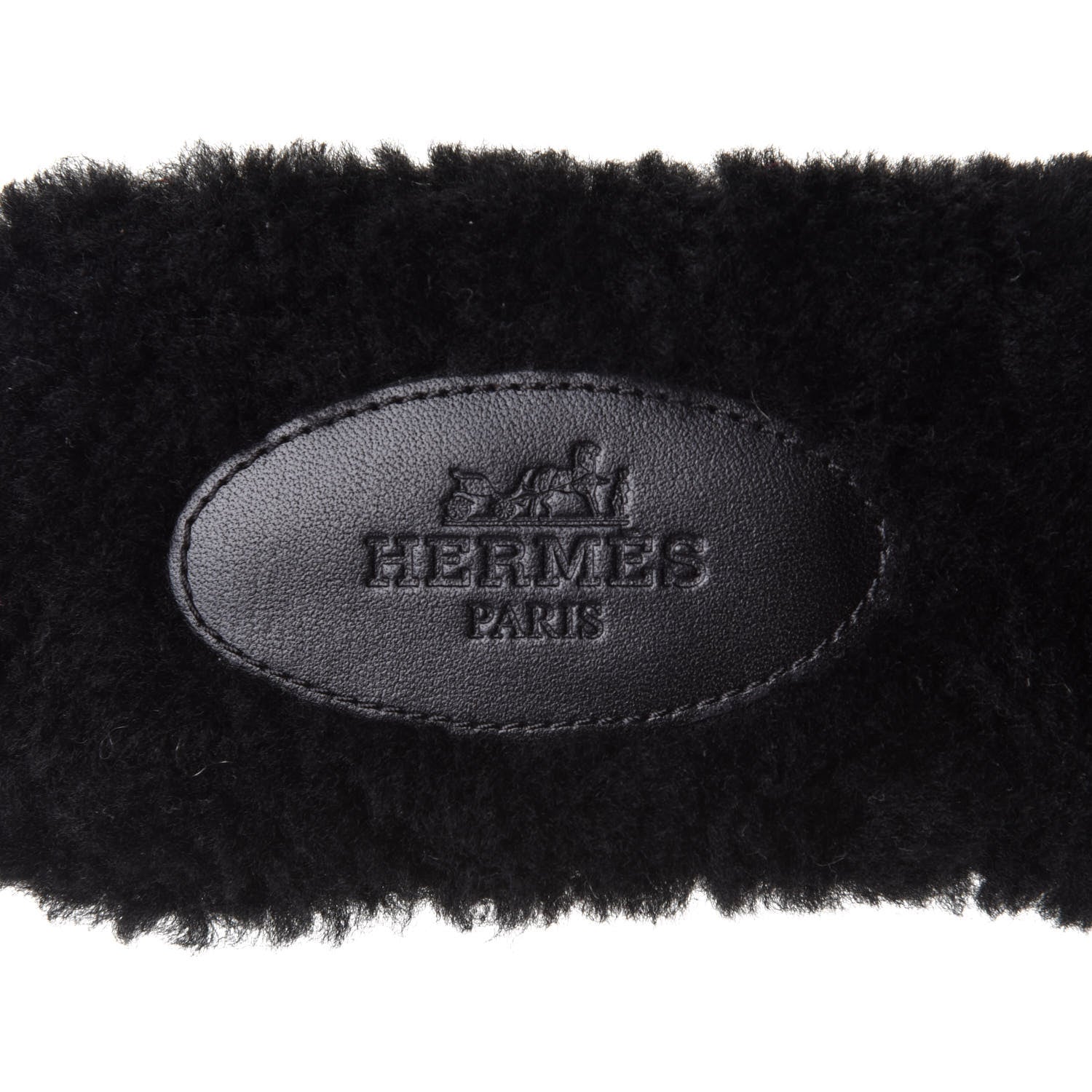 Hermes Woolskin Oran Sandals 38 Black 7 of 9