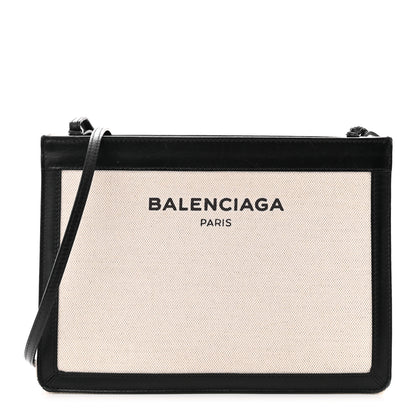 Balenciaga Cotton Canvas Pochette Crossbody Bag Black 1 of 11