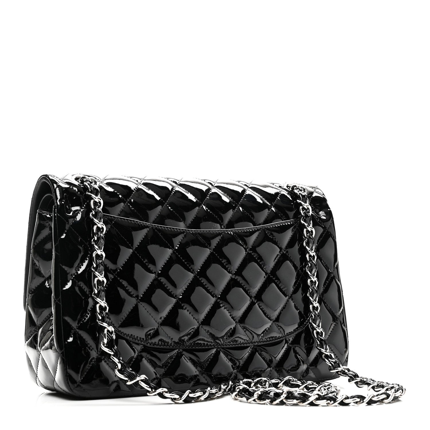 Chanel Patent Quilted Jumbo Double Flap Black 3 of 11