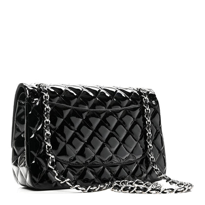 Chanel Patent Quilted Jumbo Double Flap Black 3 of 11
