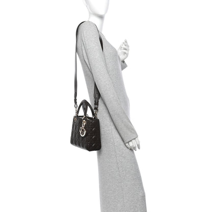 Christian Dior Lambskin Cannage Small My ABCDior Lady Dior Dark Chocolate 2 of 10