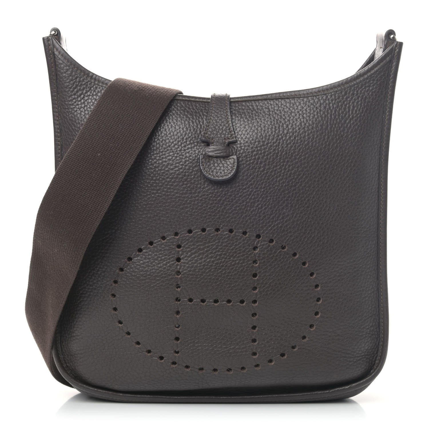 Hermes Taurillon Clemence Evelyne II PM Chocolate 1 of 6