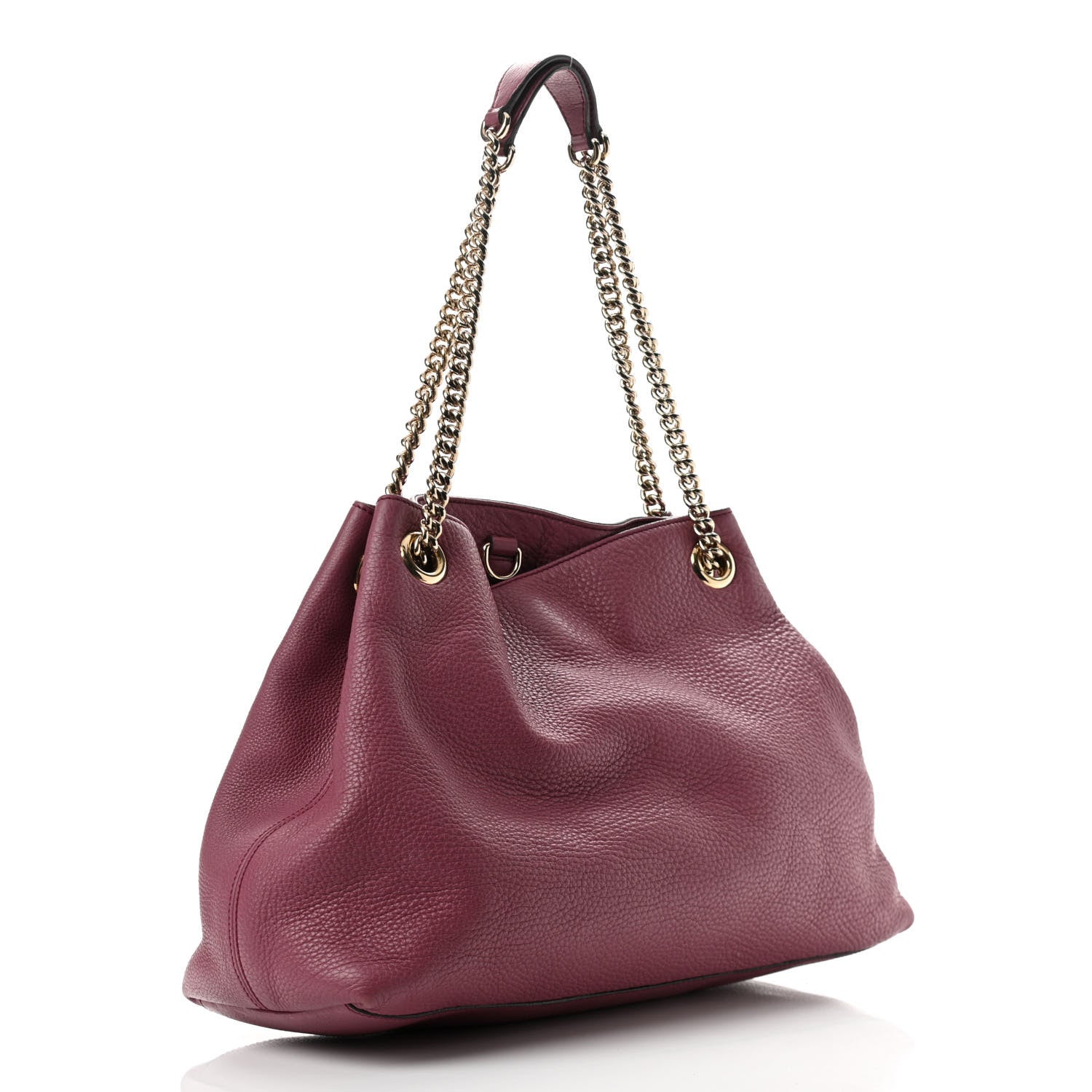 Gucci Pebbled Calfskin Medium Soho Chain Shoulder Bag Peonia Flower 3 of 15