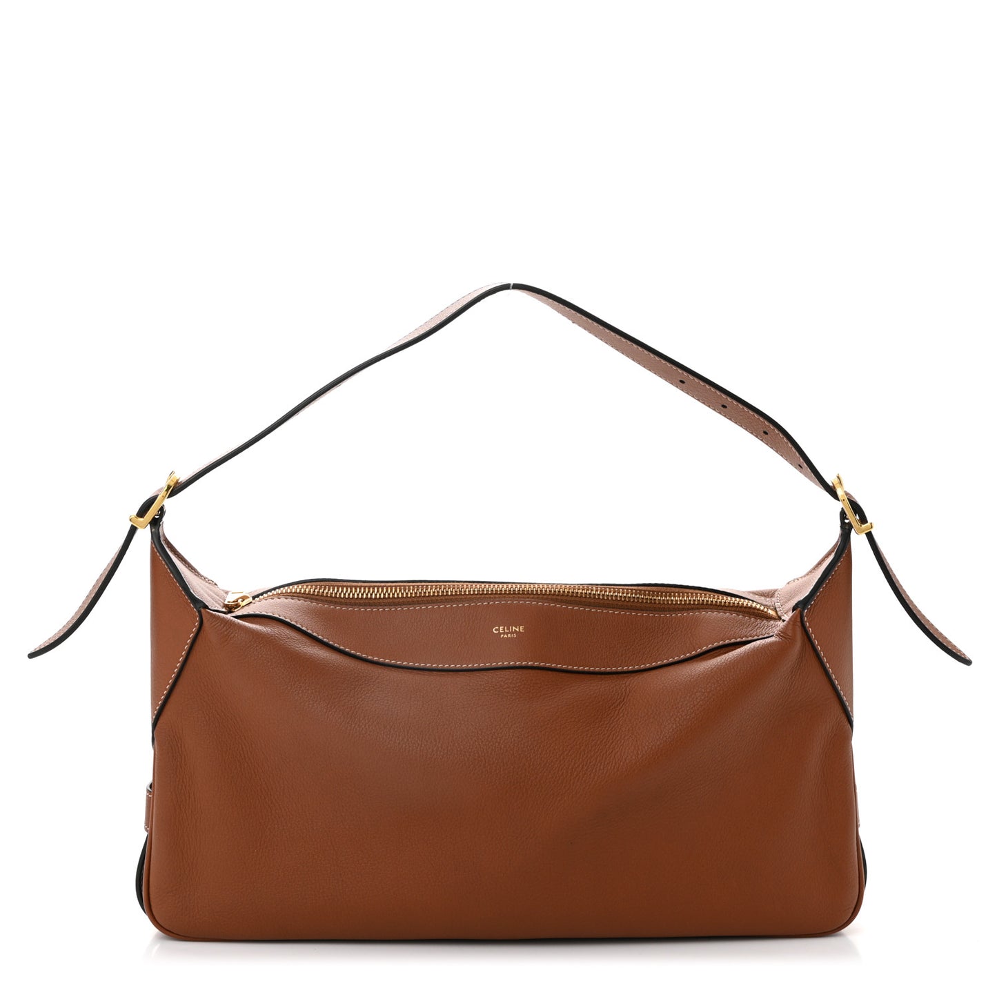 Supple Calfskin Medium Romy Shoulder Bag Tan