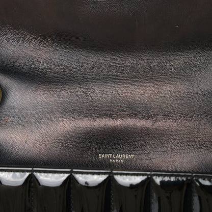 Saint Laurent Patent Matelasse Monogram Large Vicky Chain Bag Black 12 of 15