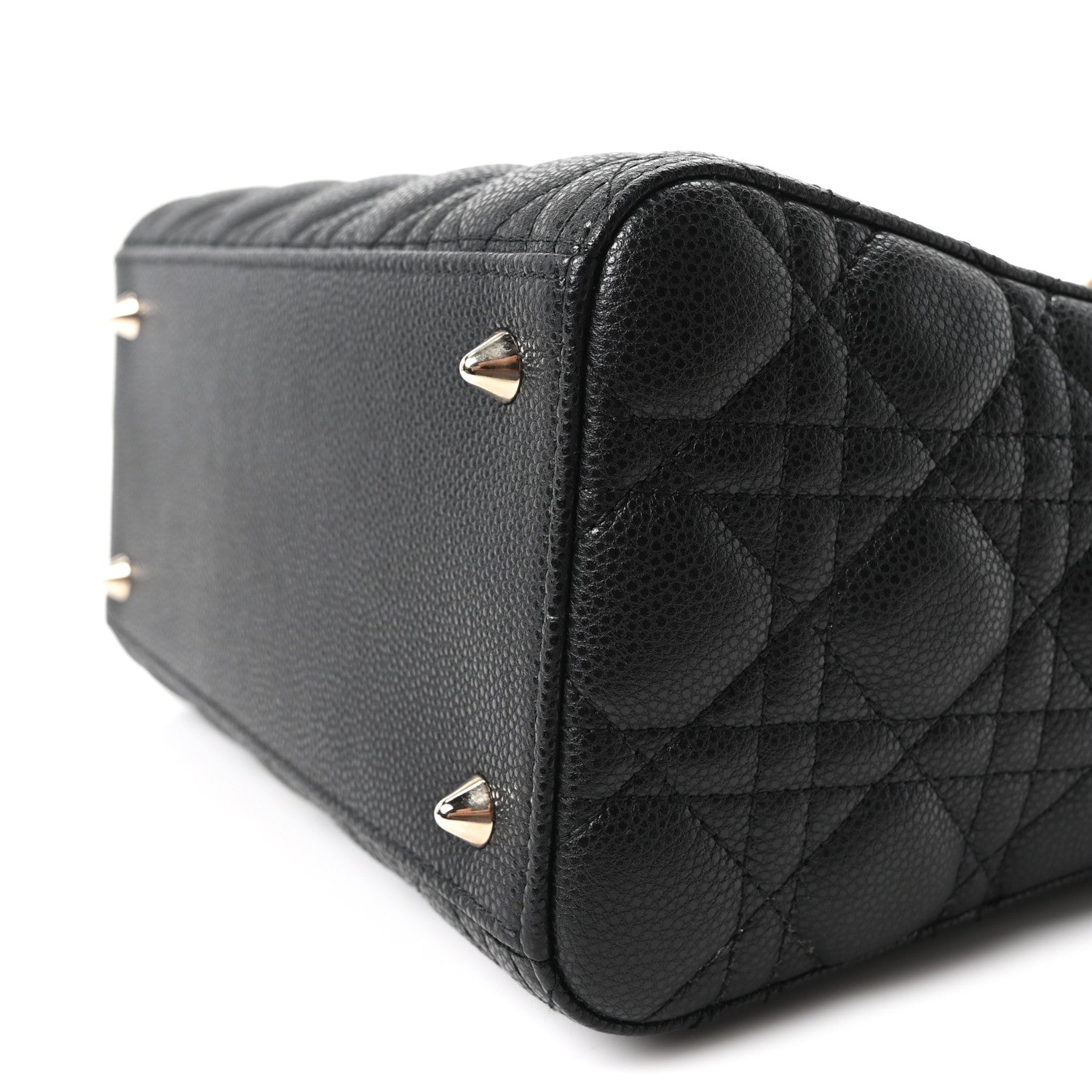 Christian Dior Grained Calfskin Cannage Medium Lady Dior Black 10 of 10