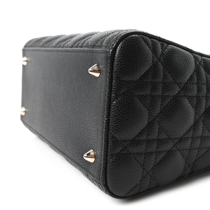 Christian Dior Grained Calfskin Cannage Medium Lady Dior Black 10 of 10