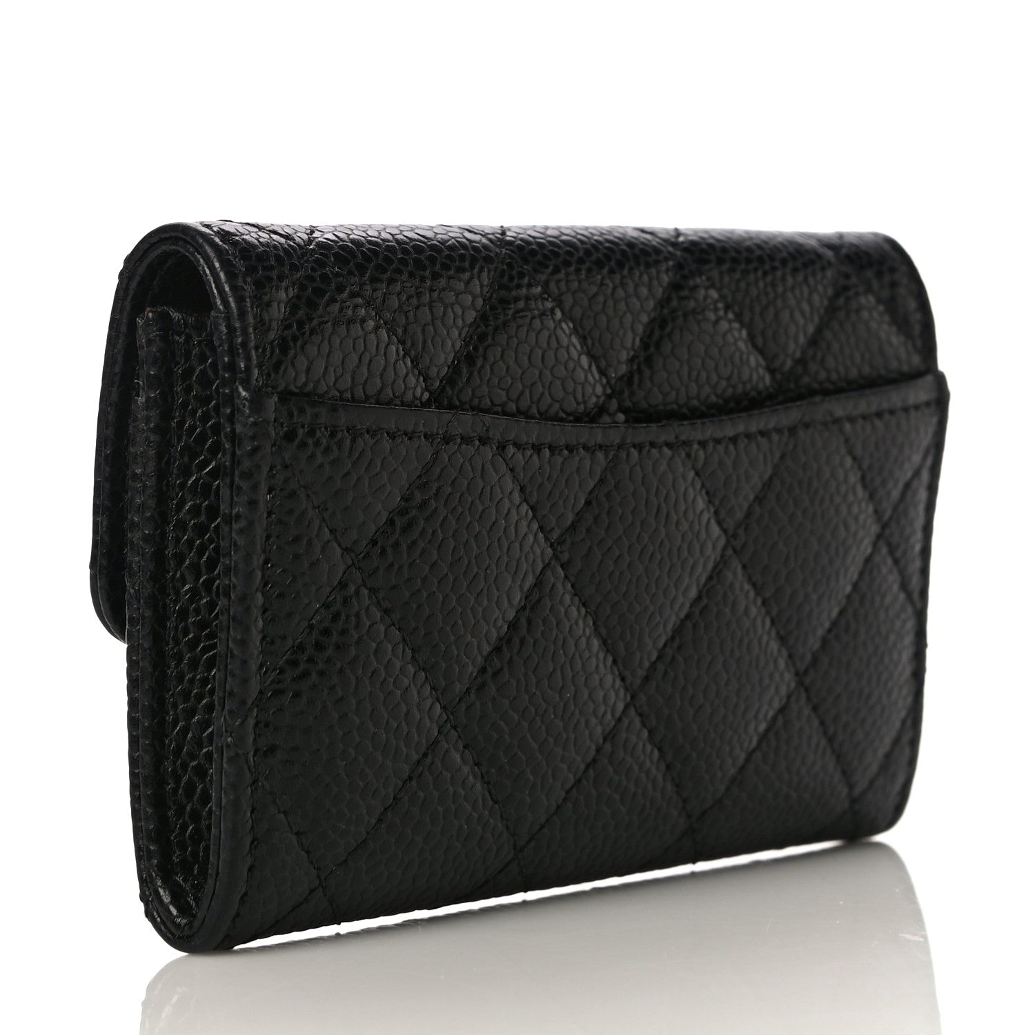Chanel Caviar Quilted Flap Card Holder Wallet Black 3 of 11