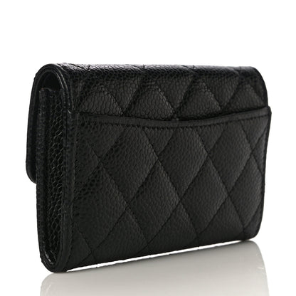 Chanel Caviar Quilted Flap Card Holder Wallet Black 3 of 11