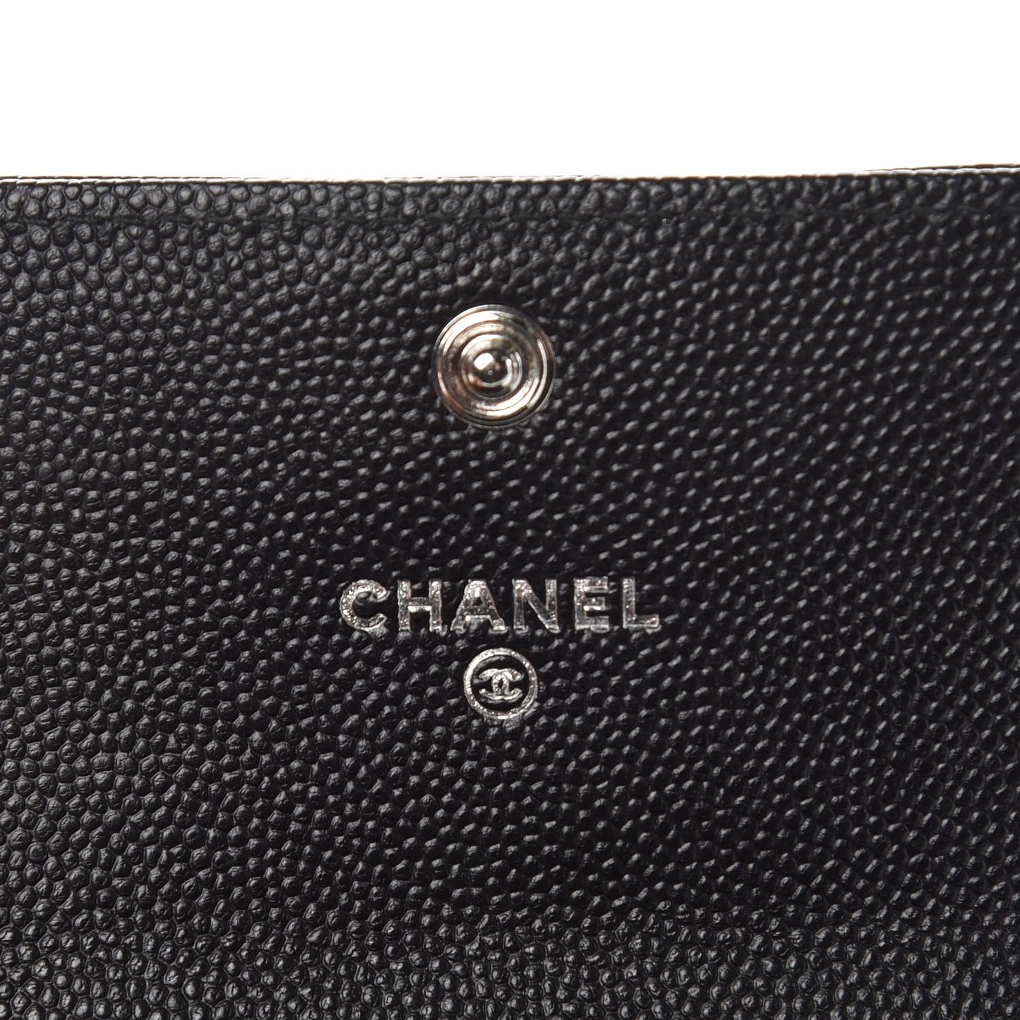 Caviar Chevron Quilted Boy Card Holder Wallet Black