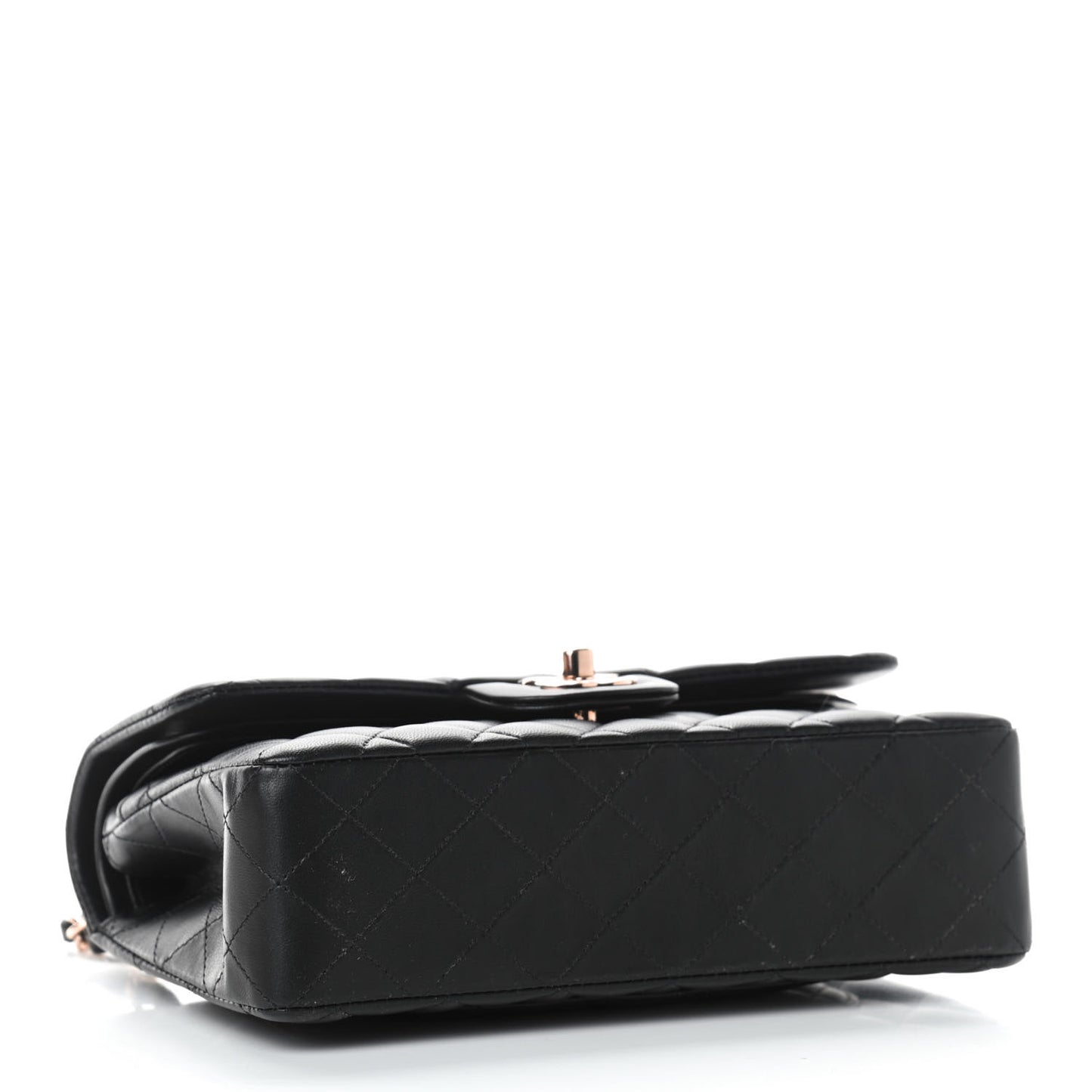 Lambskin Quilted Small Double Flap Black