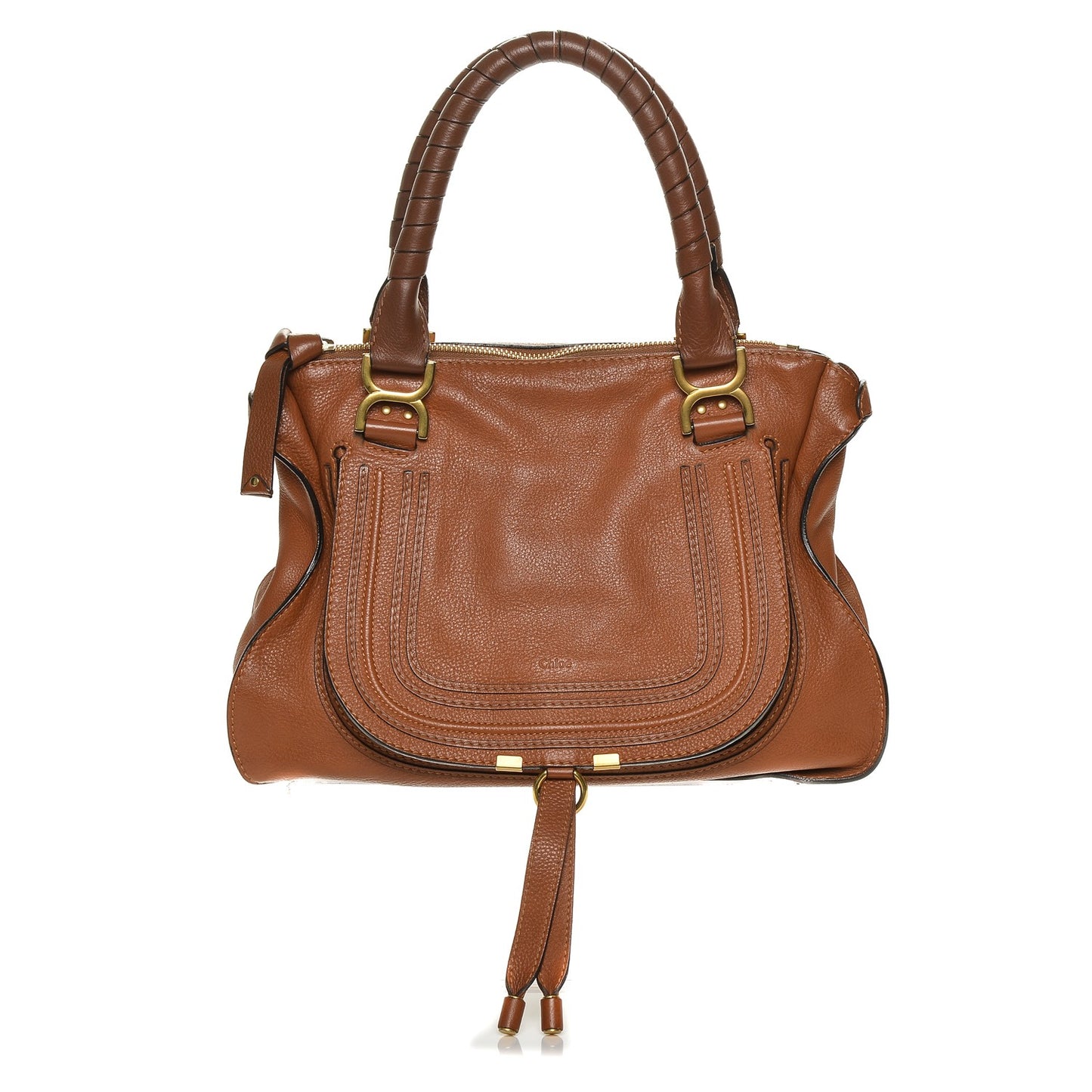 Calfskin Medium Marcie Satchel Tan