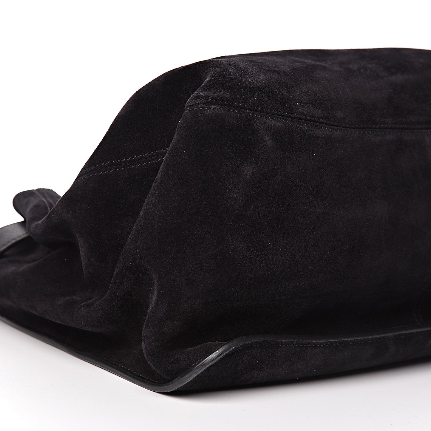 Suede Lock-Front Sling Bag Black