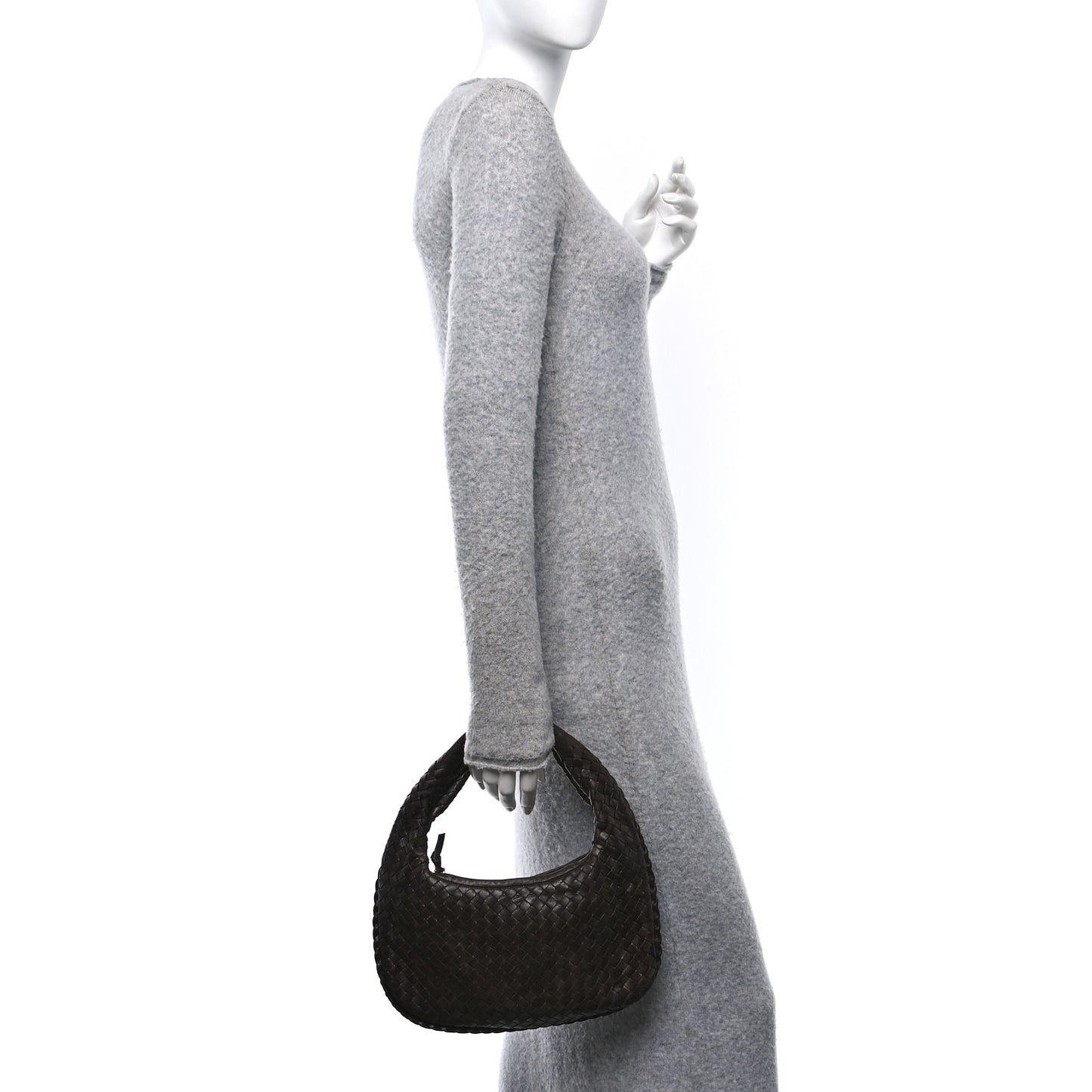 Nappa Intrecciato Mini Veneta Hobo Ebano