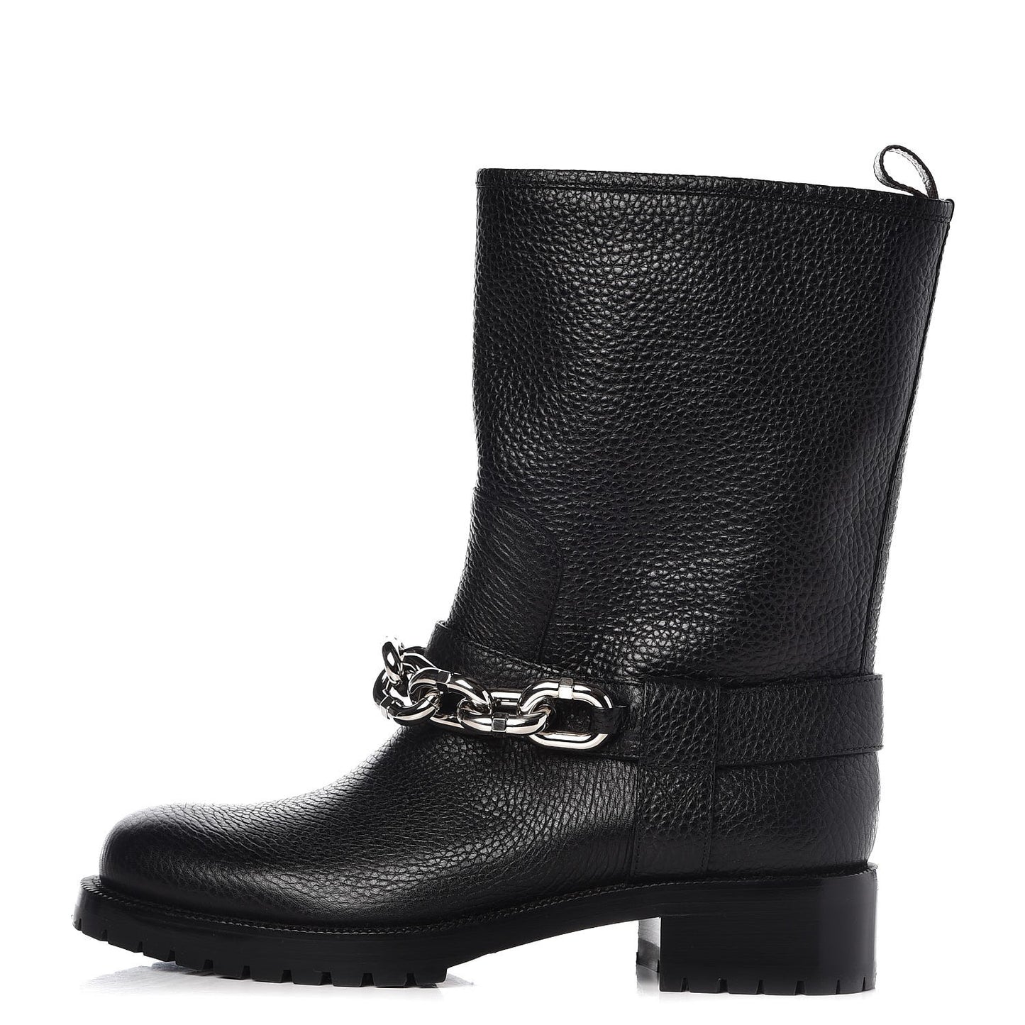Calfskin Outlaw Flat Half Boots 39 Black