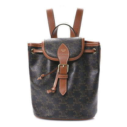 Celine Triomphe Canvas Calfskin Mini Folco Backpack Tan 8 of 10