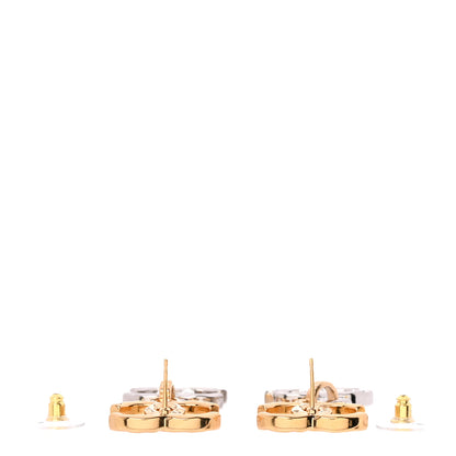 Chanel Metal CC Pendant Drop Earrings Gold Silver 3 of 5
