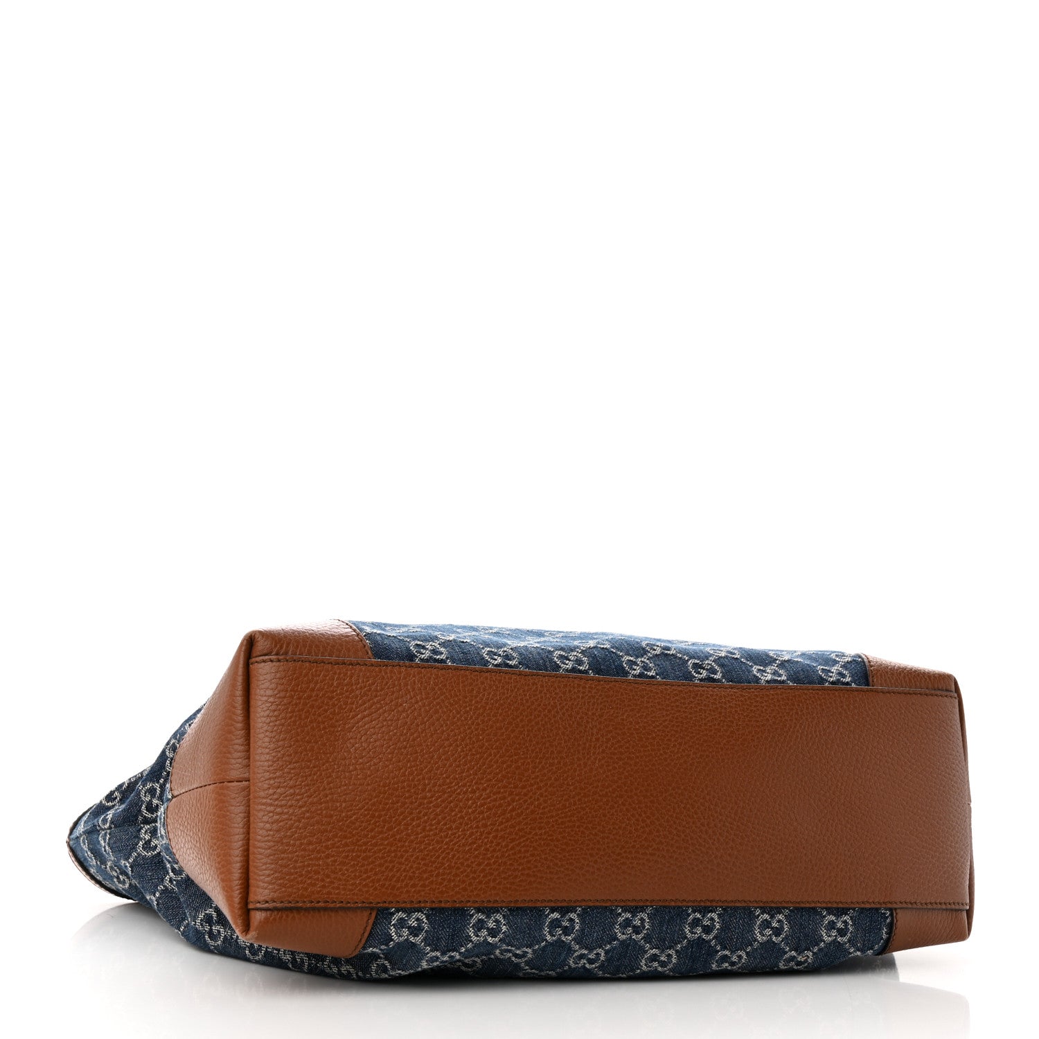 Gucci New Denim GG Monogram Medium Ophidia Shopping Tote Blue Tea Cuir 4 of 10