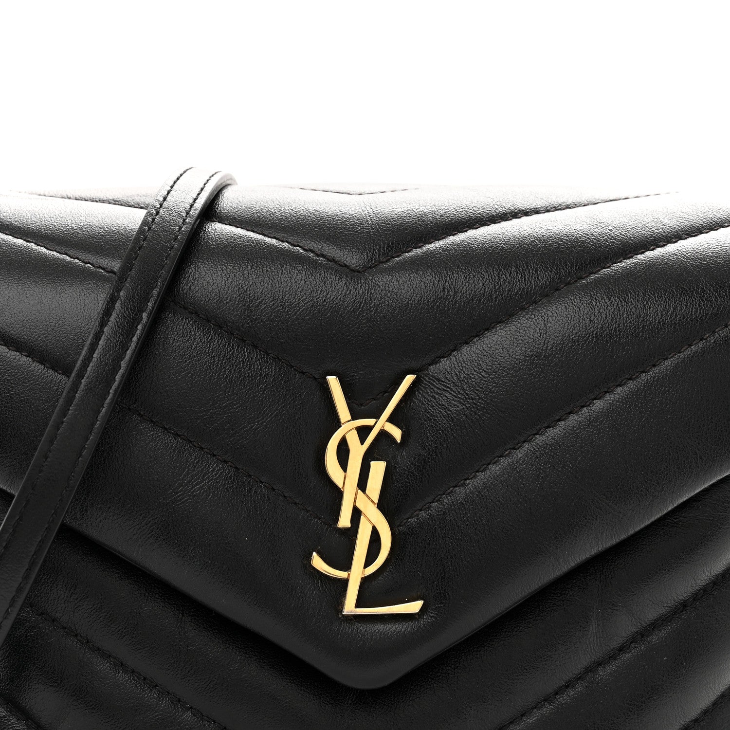 Saint Laurent Calfskin Y Quilted Monogram Toy Loulou Crossbody Bag Black 8 of 11
