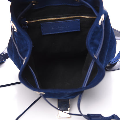 Balenciaga Baby Daim Suede Classic Hardware Traveler Backpack Bleu Pacifique 5 of 13