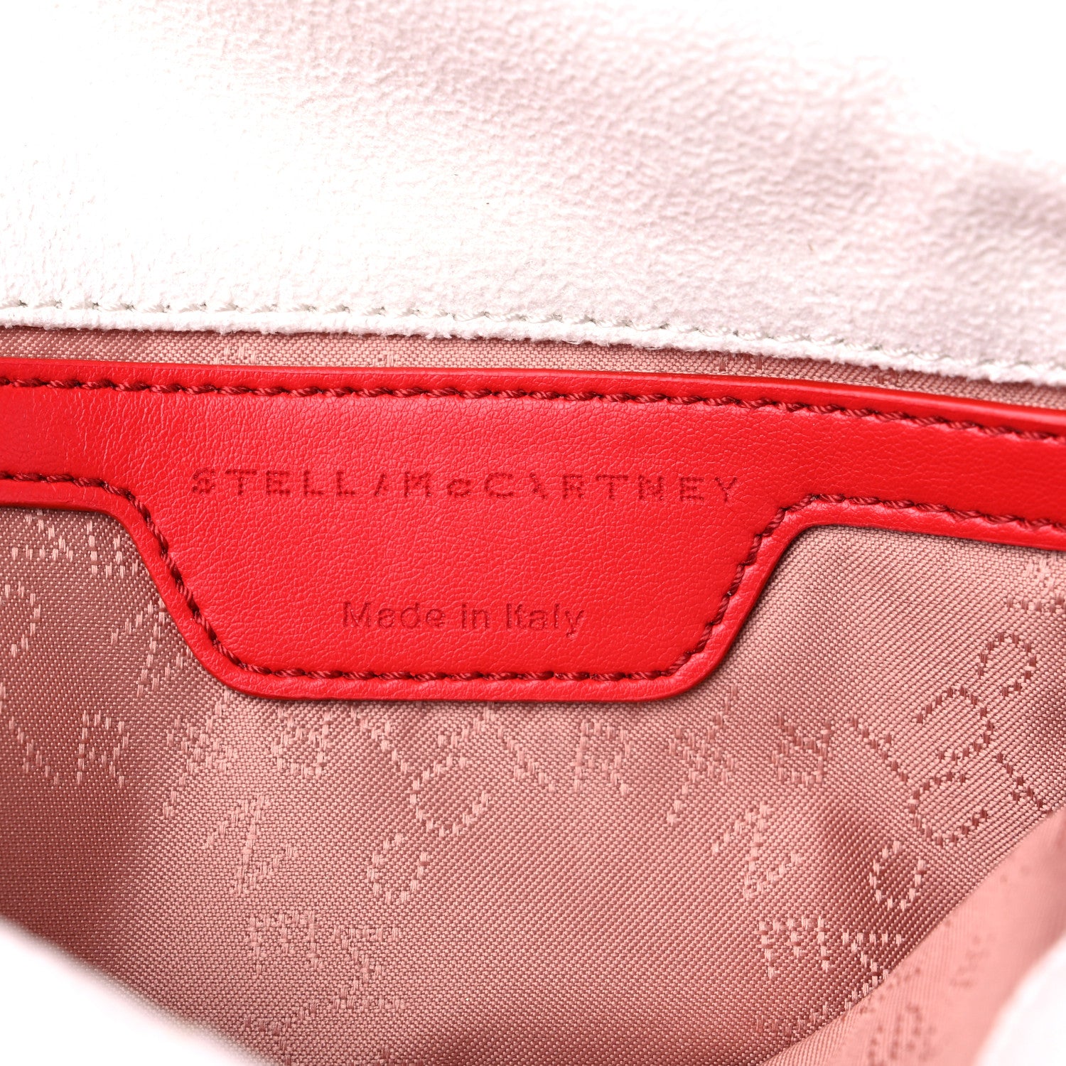 Stella McCartney X ED CURTIS Shaggy Deer Logo Embroidered Mini Falabella Fold Over Tote White 6 of 9