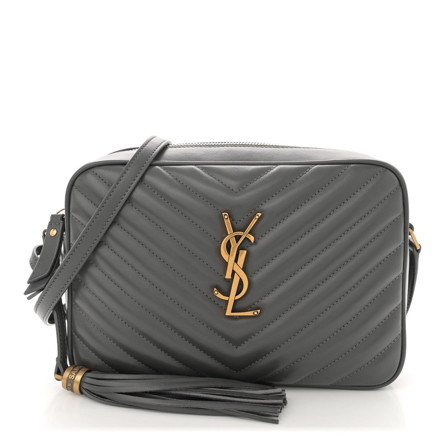Saint Laurent Calfskin Matelasse Monogram Lou Camera Bag Storm 1 of 12