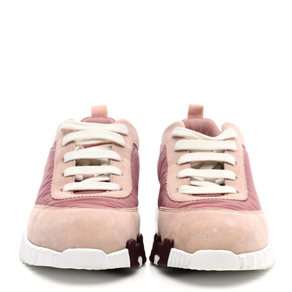 Hermes Parachute Fabric Suede Goatskin Bouncing Sneakers 36 Rose Rose Opaline 2 of 11
