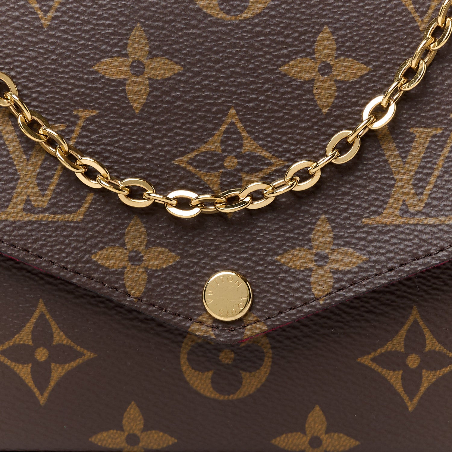 Louis Vuitton Monogram Pochette Felicie Chain Wallet Fuchsia 7 of 10