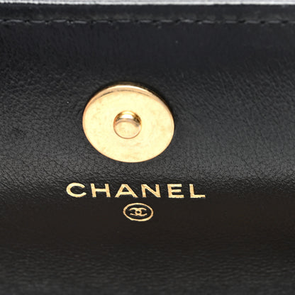 Chanel Lambskin Quilted Dynasty Flap Phone Holder With Chain Black 6 of 11
