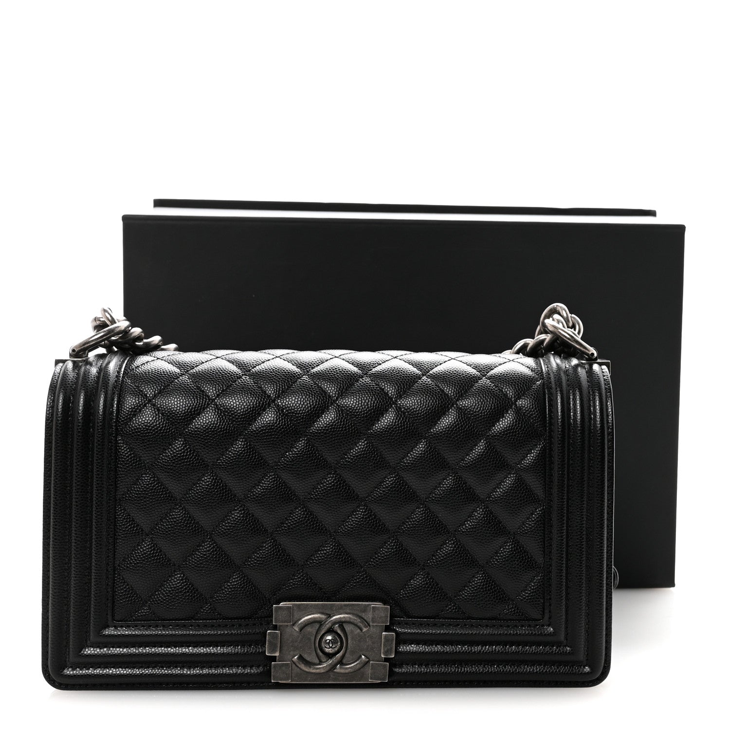 Chanel Caviar Quilted Medium Boy Flap Black 11 of 11