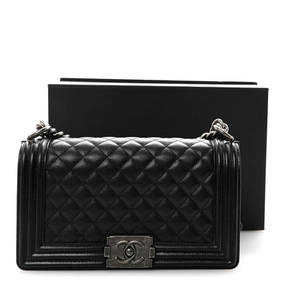 Chanel Caviar Quilted Medium Boy Flap Black 11 of 11