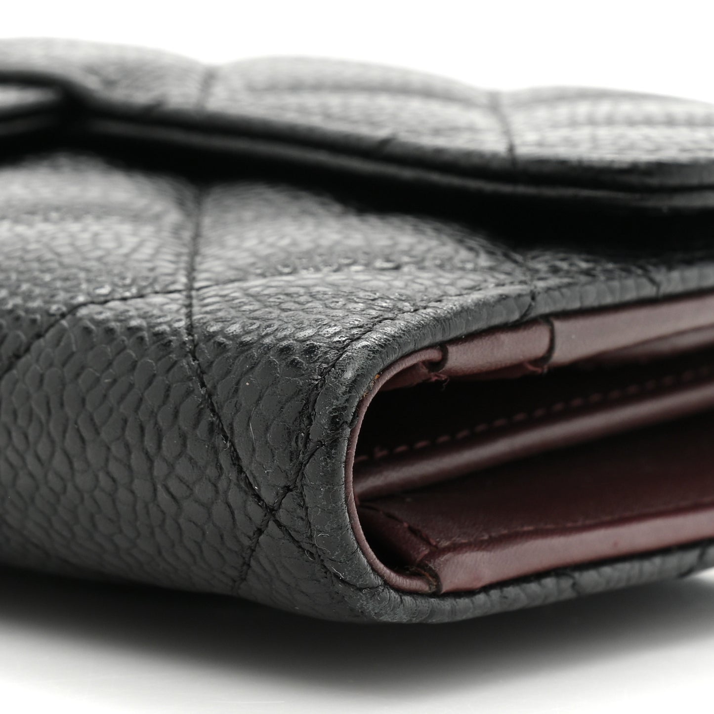 Caviar Quilted Large Flap Wallet Black