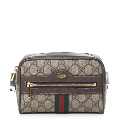 Gucci GG Supreme Monogram Web Small Ophidia Belt Bag 75 30 Dark Brown 1 of 12