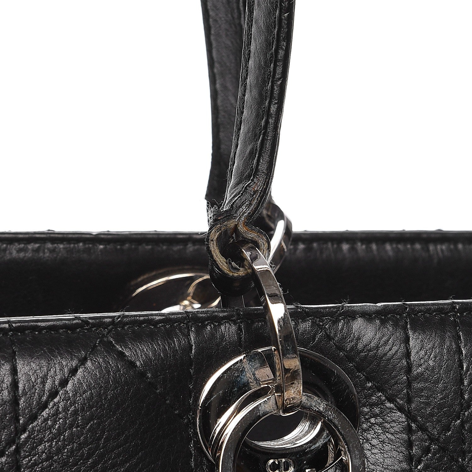 Christian Dior Calfskin Cannage Stitched Large East West Lady Dior Black 9 of 15