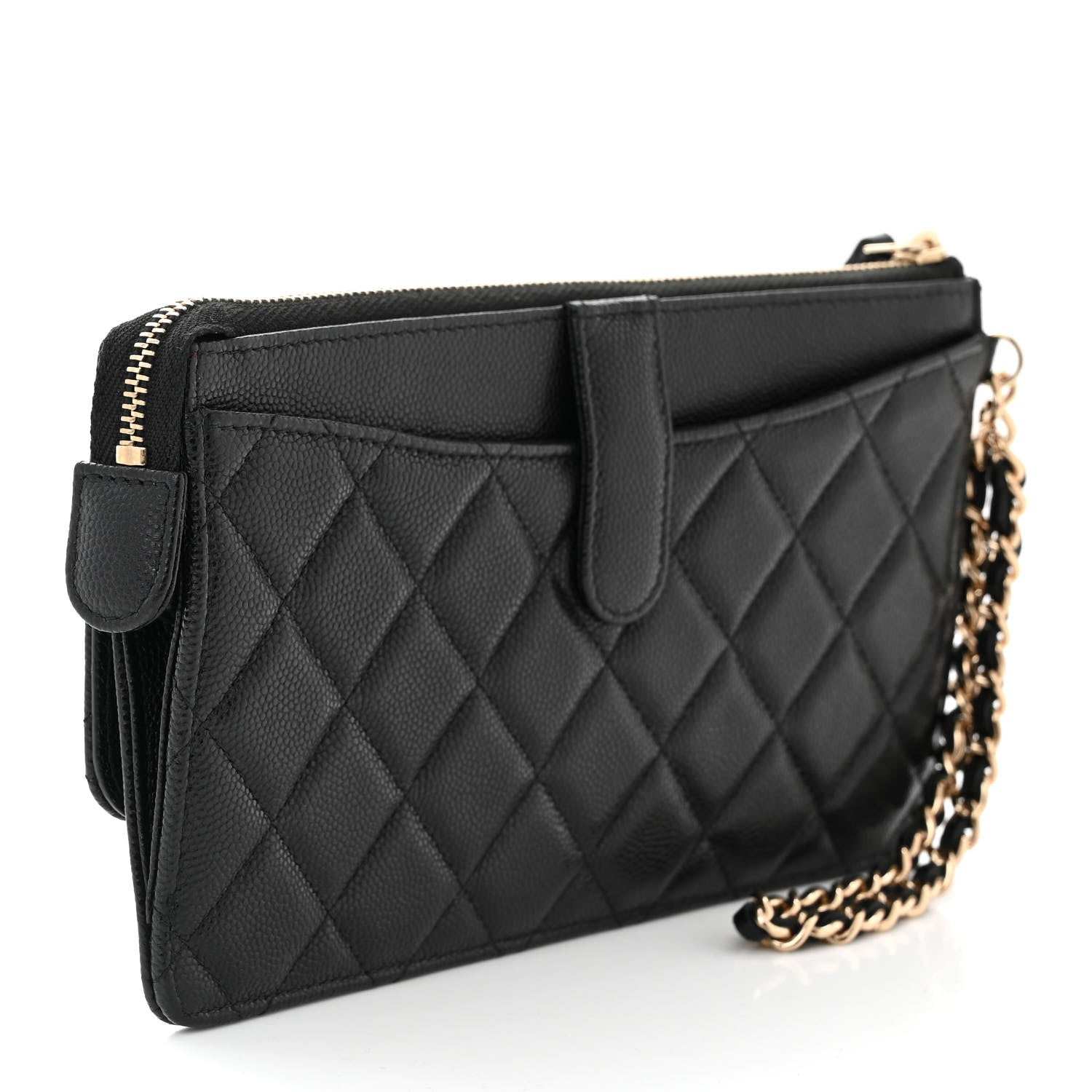Chanel Caviar Quilted Classic Pouch With Handle Black 3 of 11