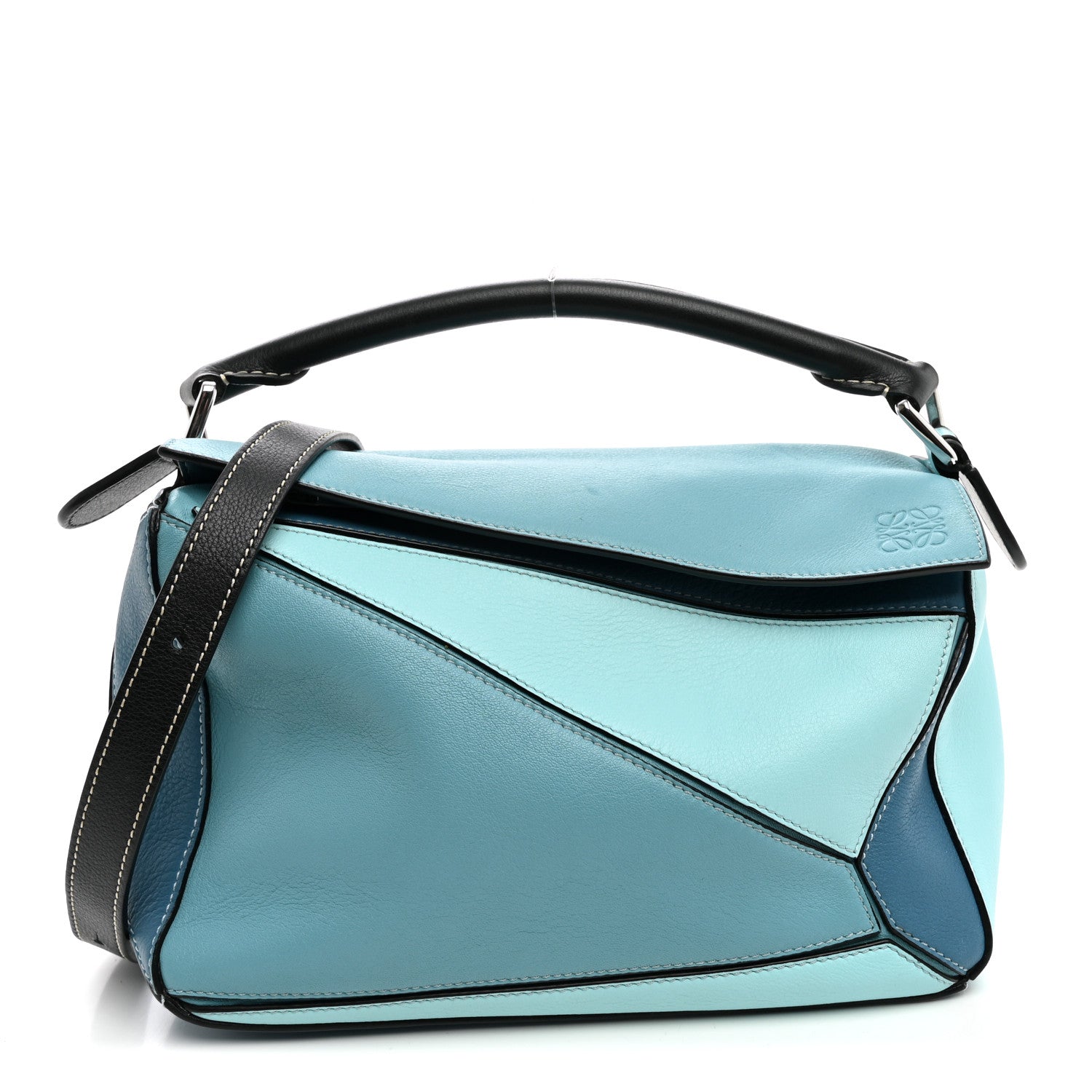 Loewe Calfskin Medium Puzzle Bag Light Blue Aqua 1 of 9