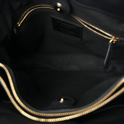 Burberry Derby Calfskin House Check Medium Banner Tote Black 6 of 10