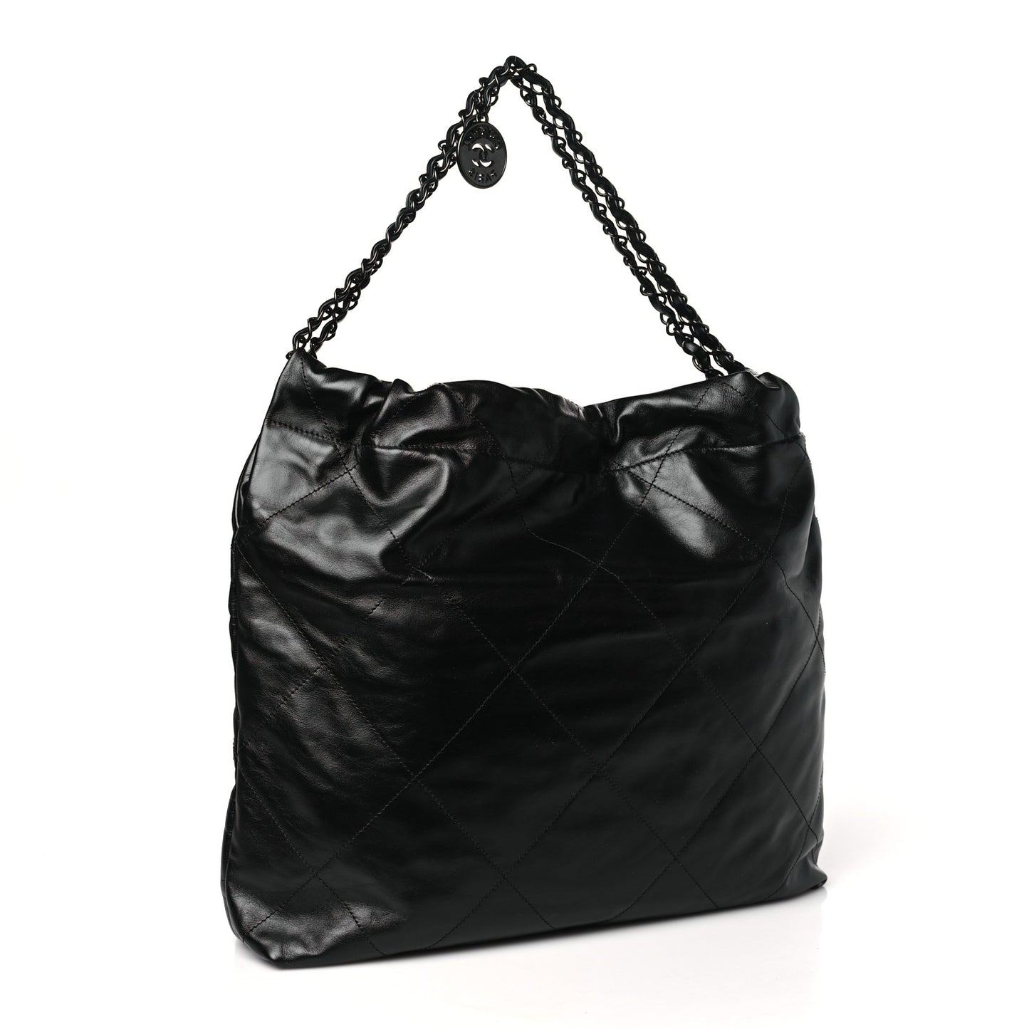 Shiny Calfskin Quilted Chanel 22 So Black