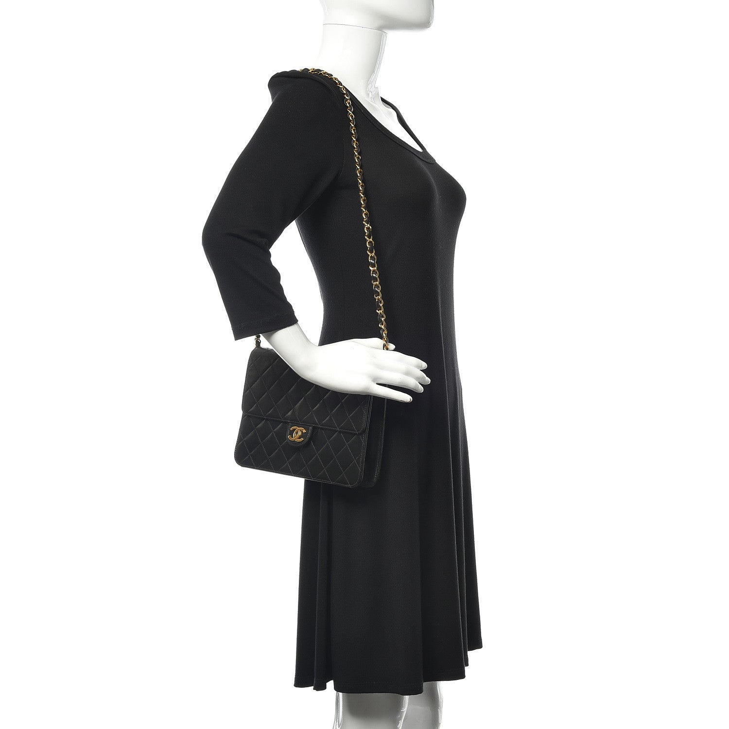 Chanel Lambskin Quilted Small Single Flap Bag Black 2 of 15