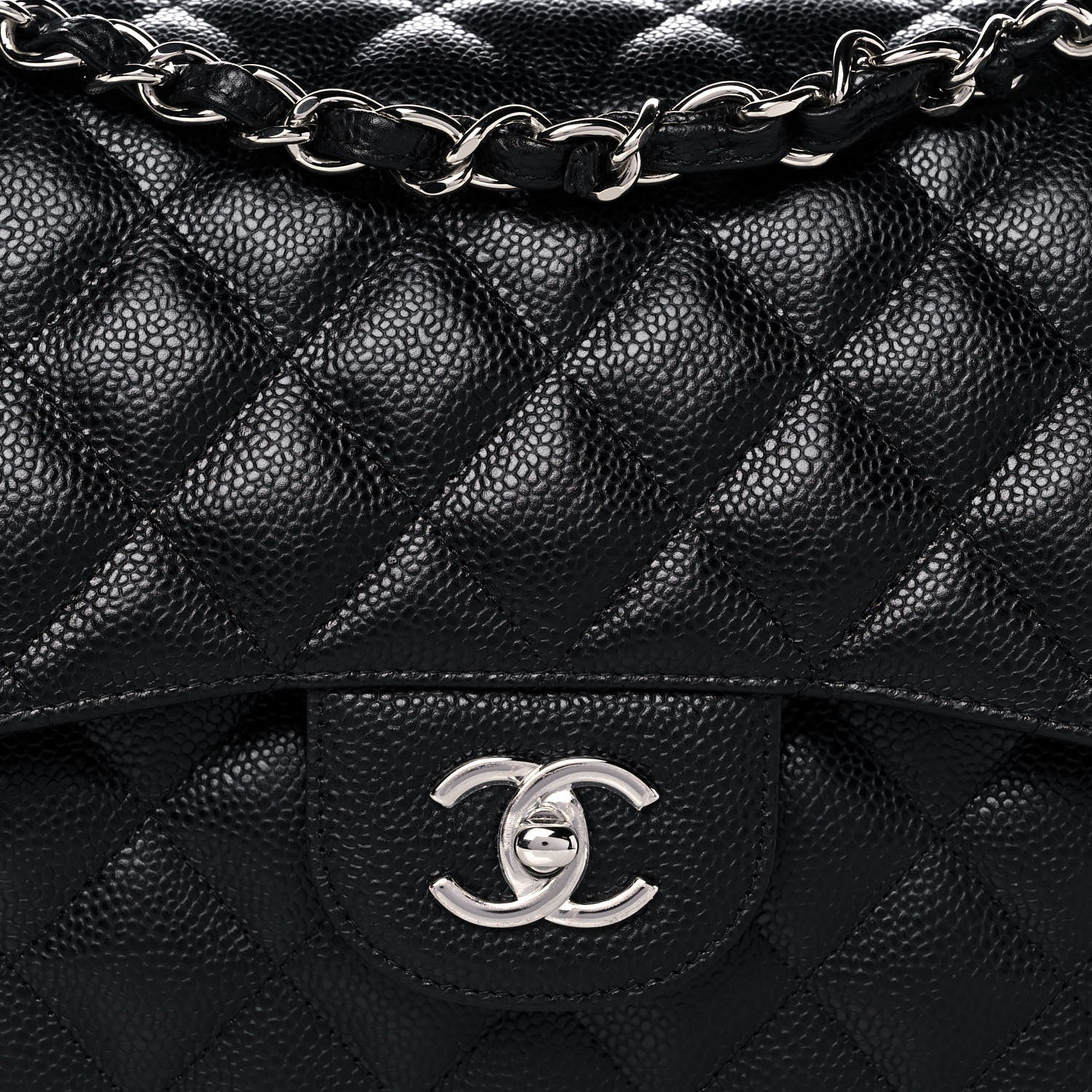 Chanel Caviar Quilted Jumbo Double Flap Black 12 of 12