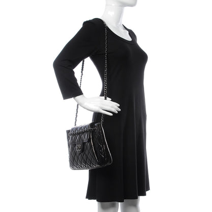 Chanel Glazed Calfskin Quilted Accordion Flap Black 2 of 11
