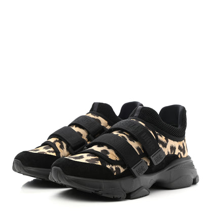 Christian Dior Technical Fabric Nylon Leopard Print Womens D-Wander Sneakers 38 Black 3 of 9