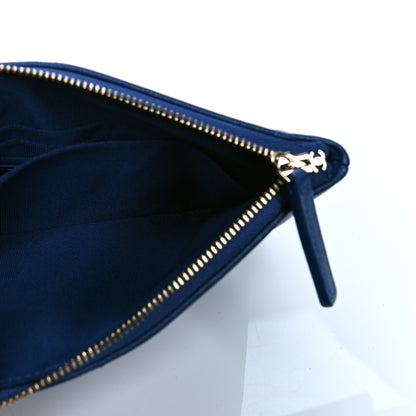 Chanel Goatskin Quilted Small Chanel 19 Pouch Dark Blue 4 of 4