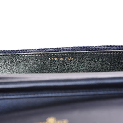 Chanel Goatskin Camellia Embossed Wallet On Chain WOC Navy 6 of 11