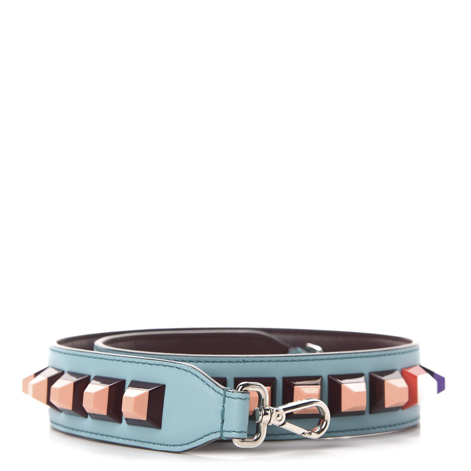 Fendi Vitello Dolce Plexiglass Bi-Color Studded Strap You Lagun Bordeaux Multicolor 1 of 3