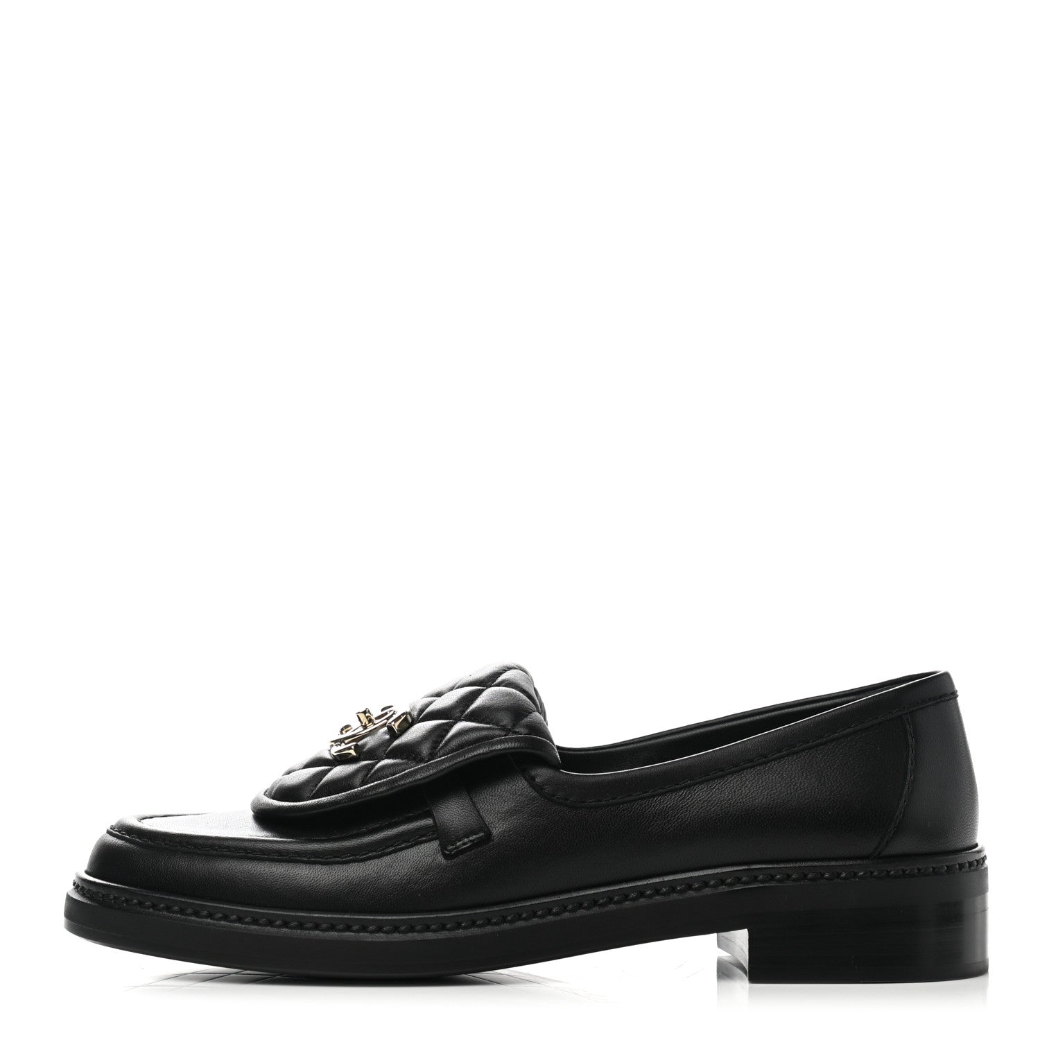 Chanel Lambskin Quilted CC Turnlock Loafers 37 Black 1 of 9