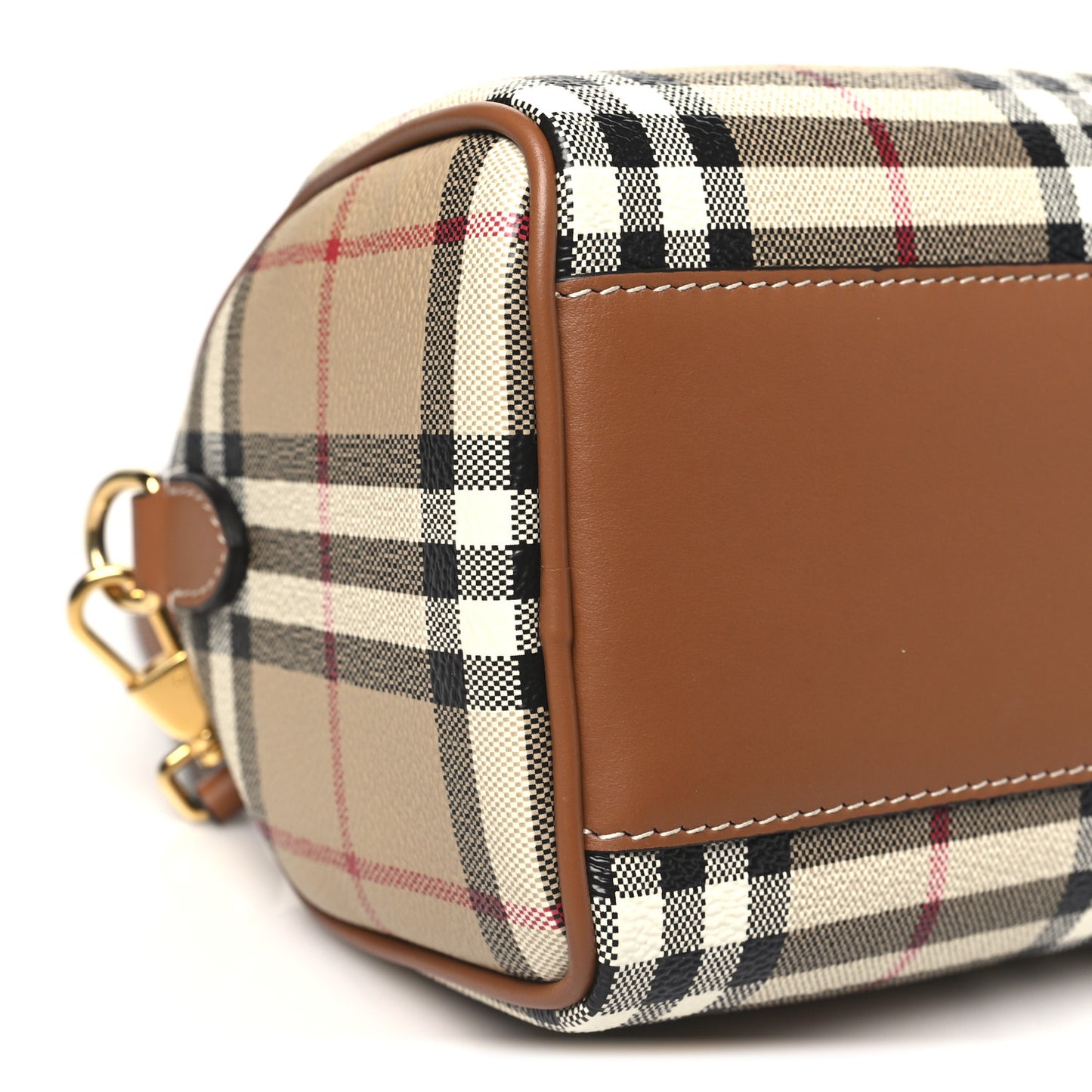 E-Canvas Vintage Check Mini Bowling Bag Briar Brown